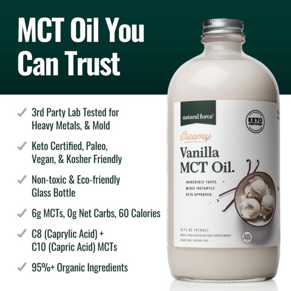 Etiqueta de Natural Force MCT Oil vainilla