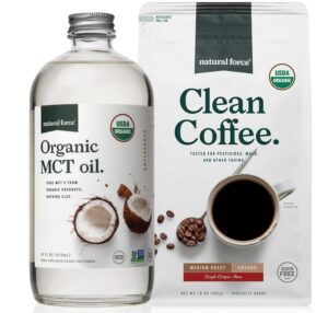 Version 1.0.0 Natural Force organic ground coffee and MCT bundle front view