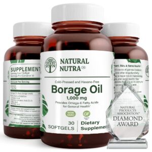Botella de aceite de borraja Natural Nutra con 30 cápsulas