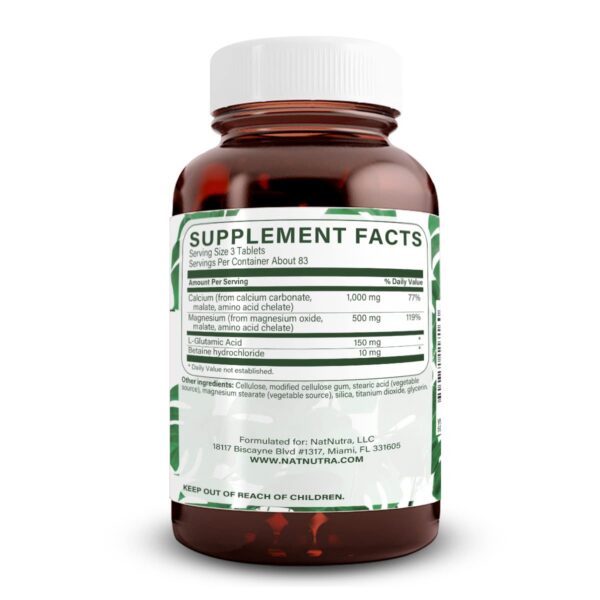 Etiqueta frontal de calcio magnesio Natural Nutra