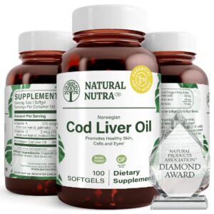 Frente de la botella de Natural Nutra Cod Liver Oil