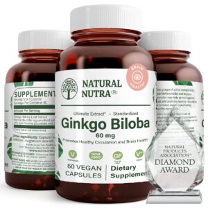 Frasco de Ginkgo Biloba Natural Nutra 60 cápsulas