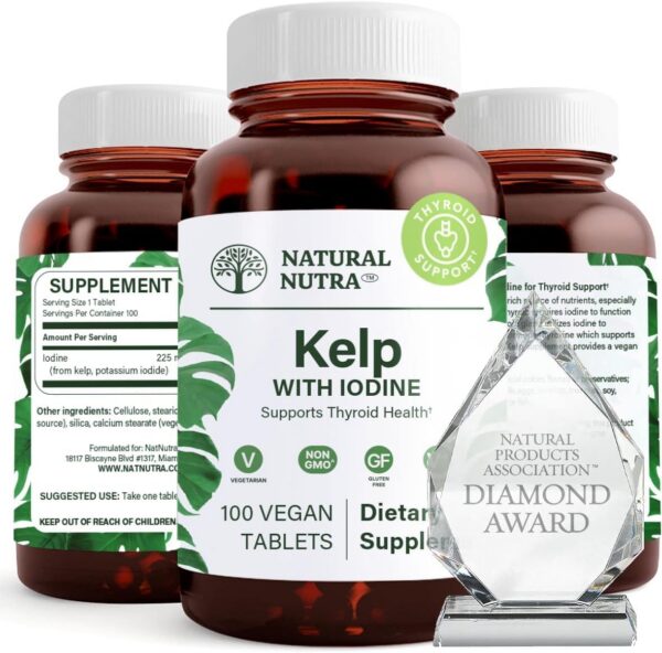 Natural Nutra Kelp Iodine bottle front label