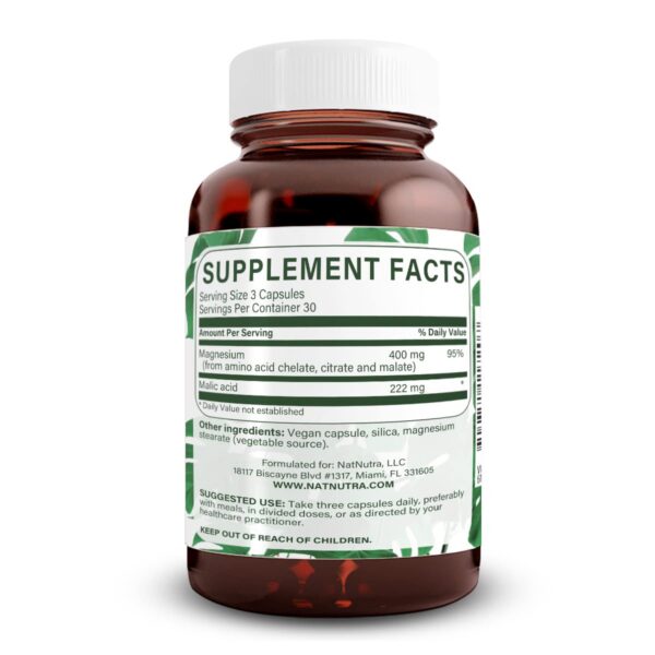 Etiqueta frontal de Natural Nutra Magnesio 400 mg