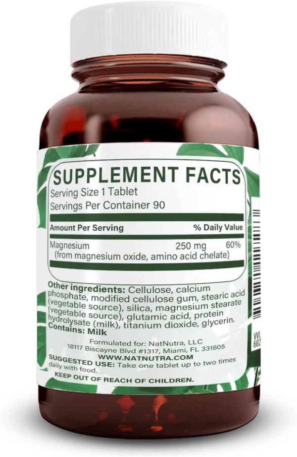 Version 1.0.0 Etiqueta de suplemento Magnesio Óxido Quelado 250 mg