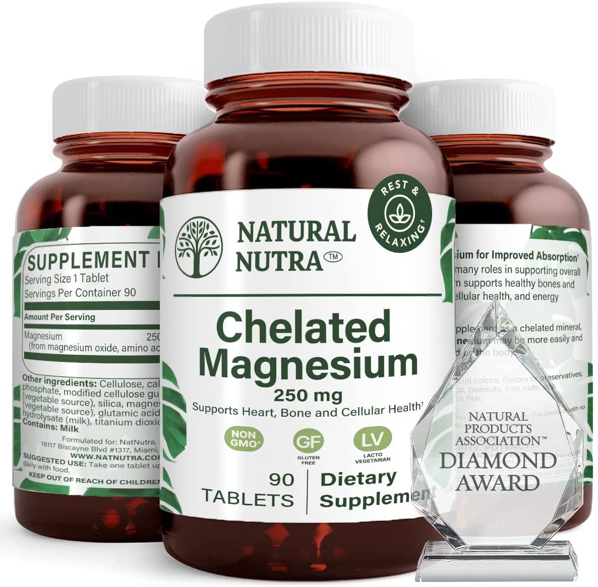 Natural Nutra Magnesium Oxide Chelate, 250 mg
