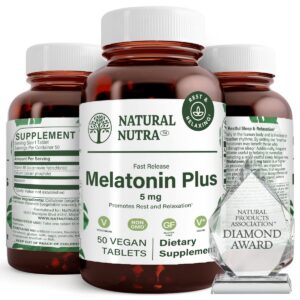 frasco de melatonina vegana natural nutra 5mg con vitamina b6