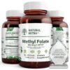 Natural Nutra methyl folate frasco y etiqueta