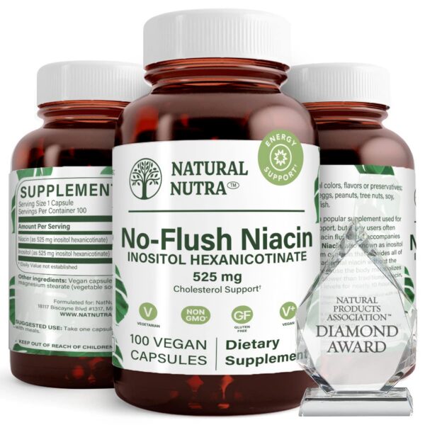 Natural Nutra niacina vitamina b3 suplemento sin enrojecimiento