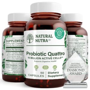 Botella Natural Nutra probiótico quattro para salud digestiva