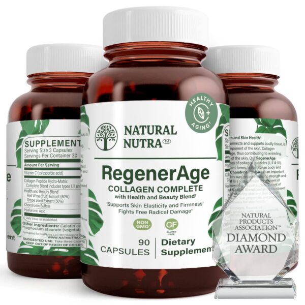 Natural Nutra RegenerAge suplemento para piel saludable botella