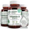Natural Nutra vitamina a 10000 ui softgels frasco blanco 100 cápsulas