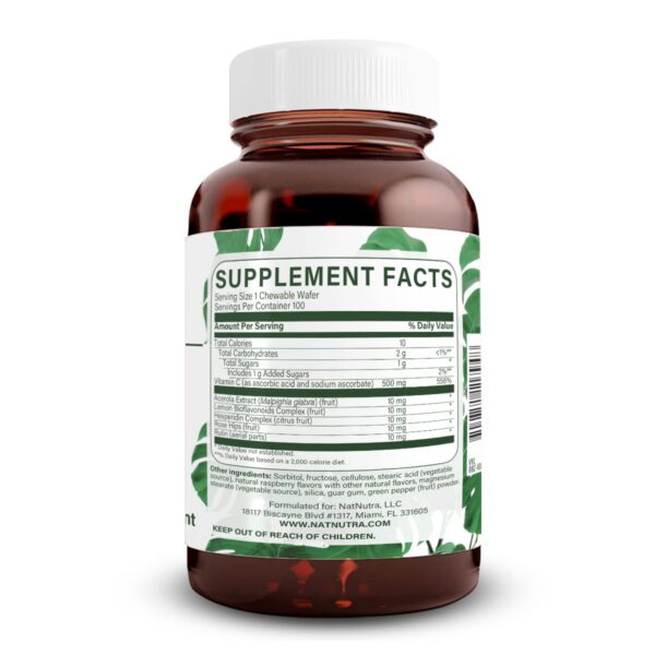Etiqueta trasera Natural Nutra Vitamina C