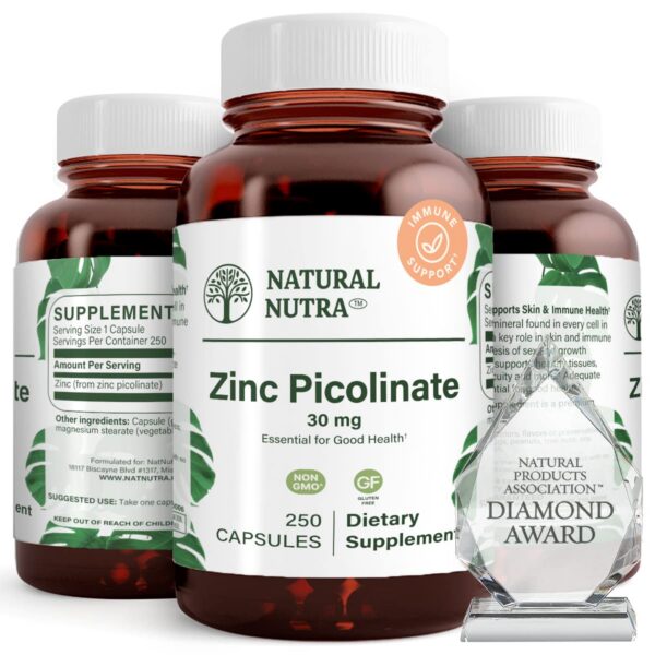 Frasco de zinc picolinato Natural Nutra