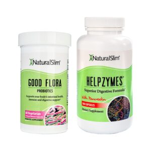 Frente de NaturalSlim Digestive Health Bundle con Good Flora y Helpzymes
