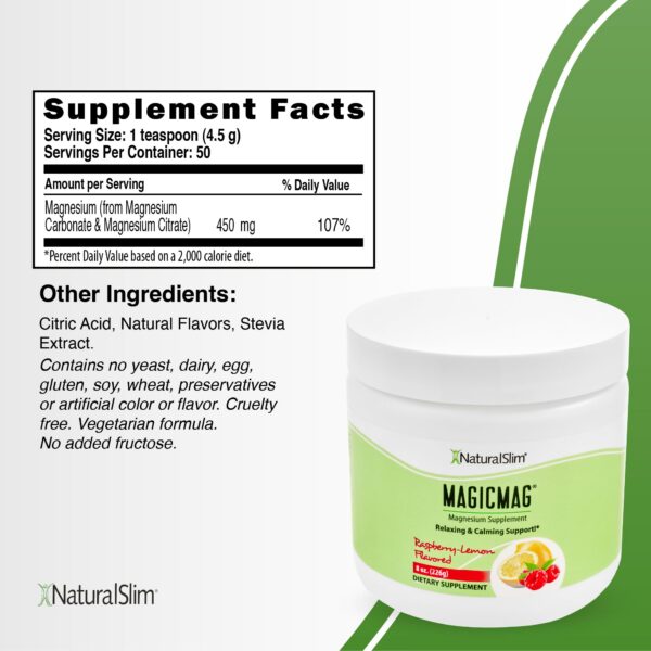 NaturalSlim MagicMag mezcla en vaso frambuesa limón