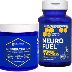 NATURAL STACKS NeuroFuel & Resveratrol+ etiqueta frontal