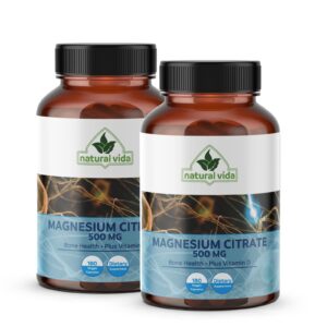 Frasco de Natural Vida Magnesio Citrato 500 mg