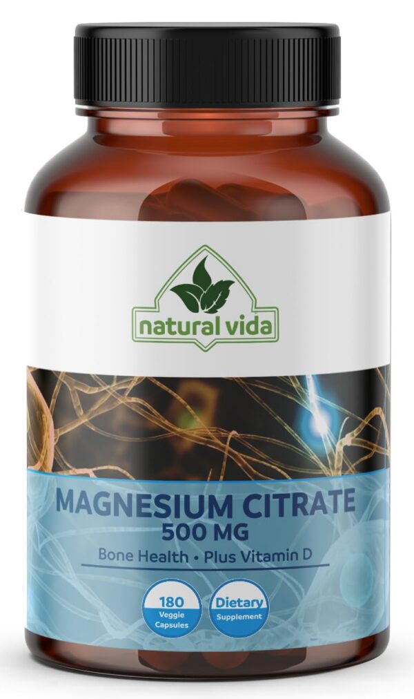 Cápsulas de magnesio citrato en frasco