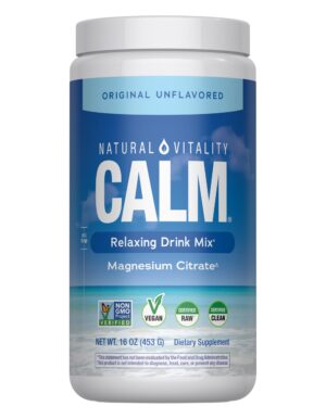 Frente del envase Natural Vitality CALM polvo magnesio