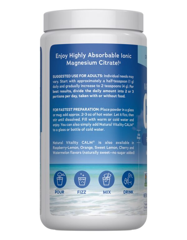 Detalle de mezcla en polvo para beber CALM