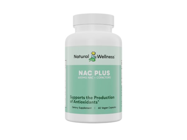 Natural Wellness NAC Plus frasco con 60 cápsulas veganas