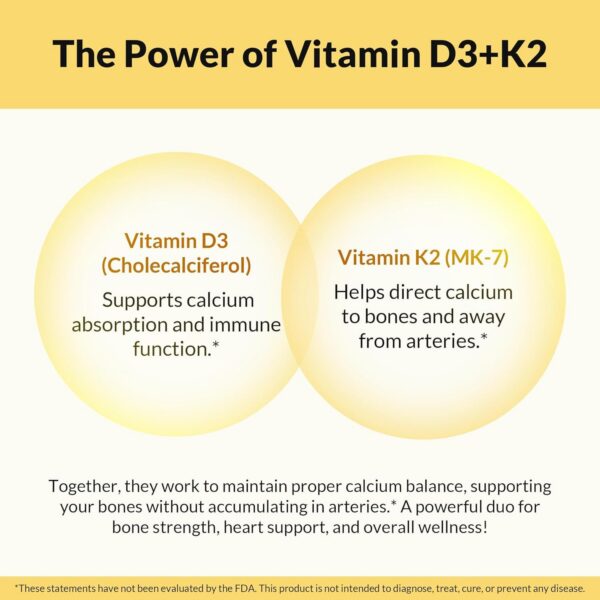 Etiqueta de ingredientes D3 y K2 MK-7