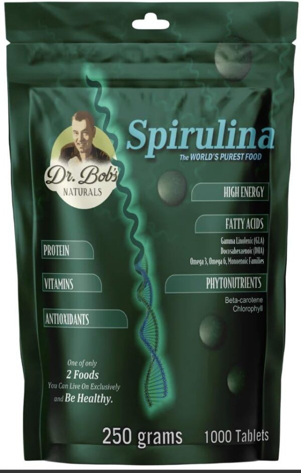 Natural Zing espirulina pura tabletas 250mg paquete