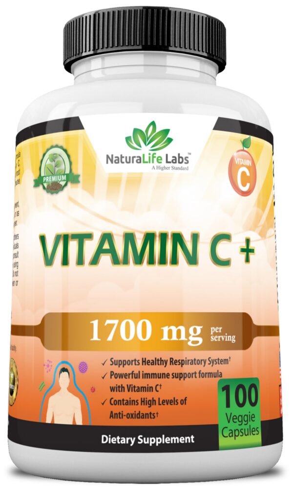 NaturaLife Labs vitamina c 1700mg cápsulas veganas