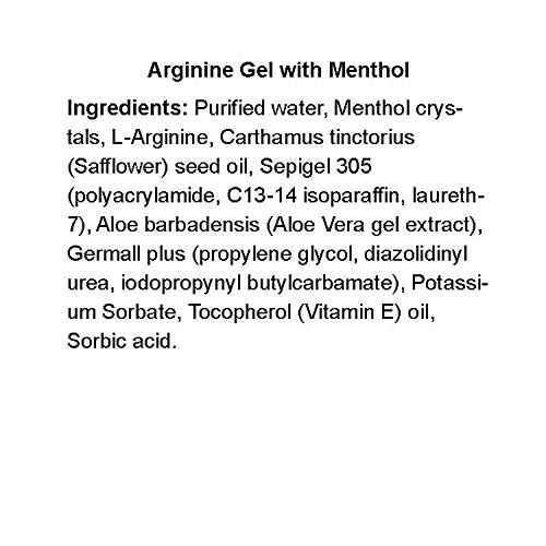 Etiqueta del envase Naturally Complete L-ARGININE mentol