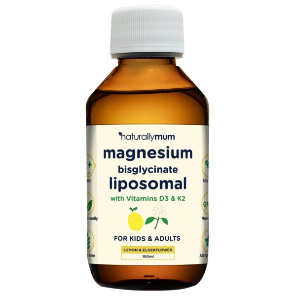 Frasco magnesio liposomal con etiqueta frontal