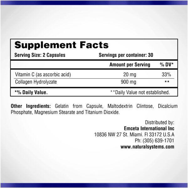 Etiqueta y logo Naturasys Colágeno Plus Vitamina C