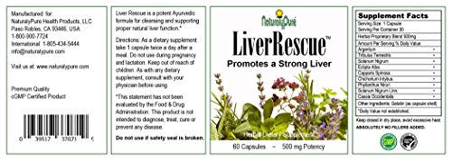 NaturalyPure LiverRescue cápsulas y etiqueta