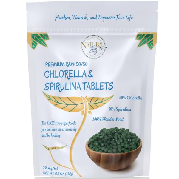 Version 1.0.0 Frasco NaturalZing tabletas Chlorella Spirulina 1000 unidades