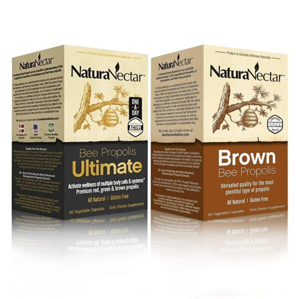 Frente del bundle NaturaNectar Propolis Ultimate y Brown