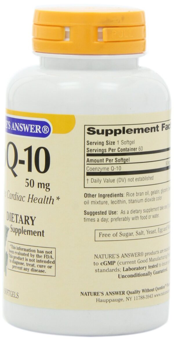 Frasco Nature's Answer CoQ-10 cápsulas