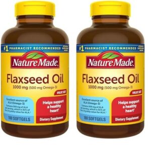 Botella Nature Made aceite de linaza 1000mg 180 cápsulas