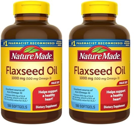 Botella Nature Made aceite de linaza 1000mg 180 cápsulas