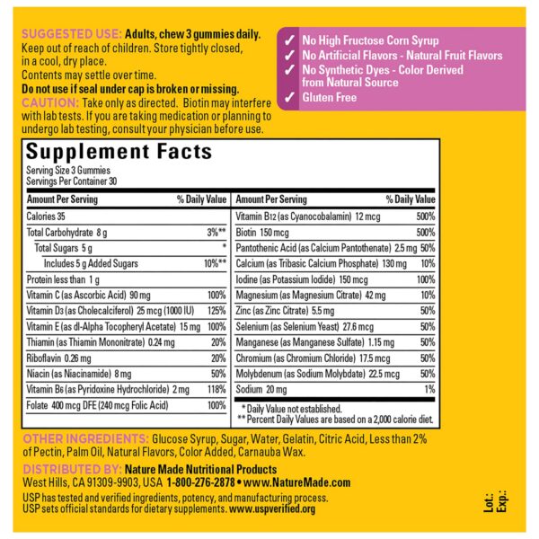 Frasco de Nature Made Advanced gomitas para mujeres