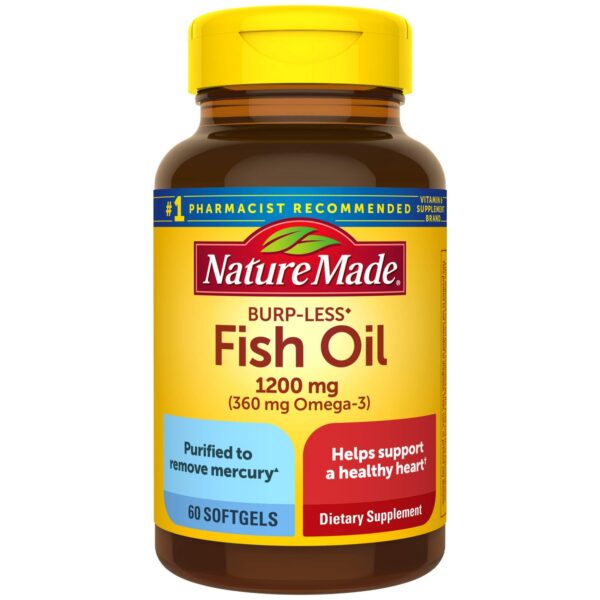 Nature Made Burp-Less Fish Oil frente del envase