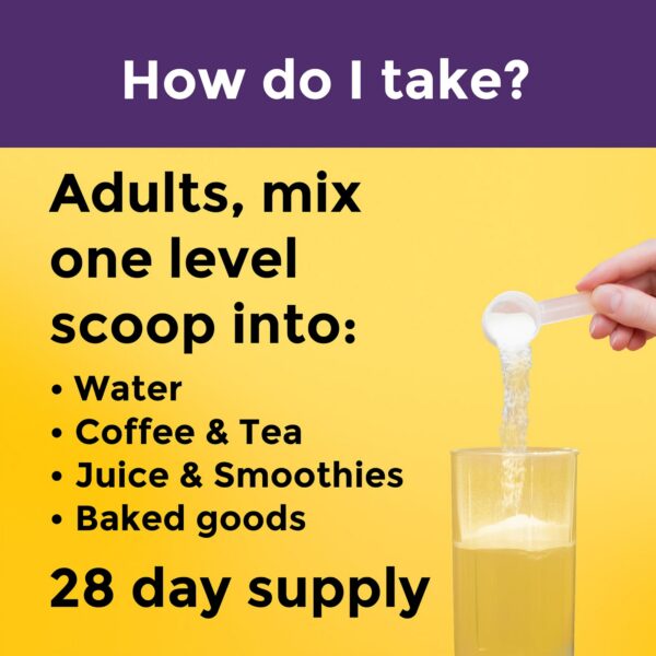 Frasco Nature Made Colágeno Péptidos polvo preparando mezcla