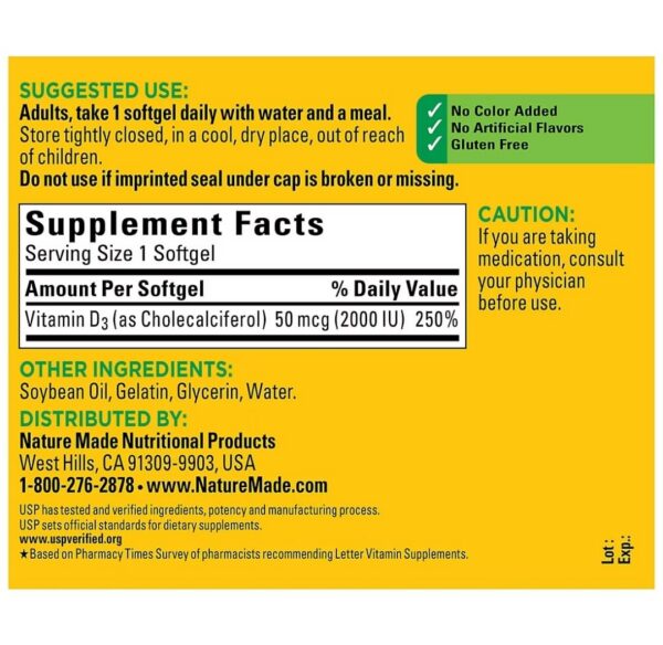 Envase Nature Made 320 cápsulas