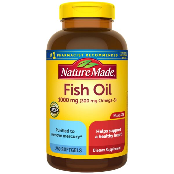 Nature Made Fish Oil 1000 mg softgels botella frontal
