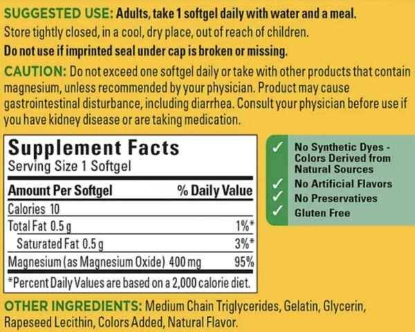 Softgels Nature Made Magnesio