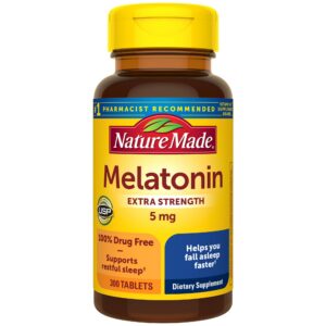 Nature Made melatonina 5 mg fuerza extra frasco 300 tabletas