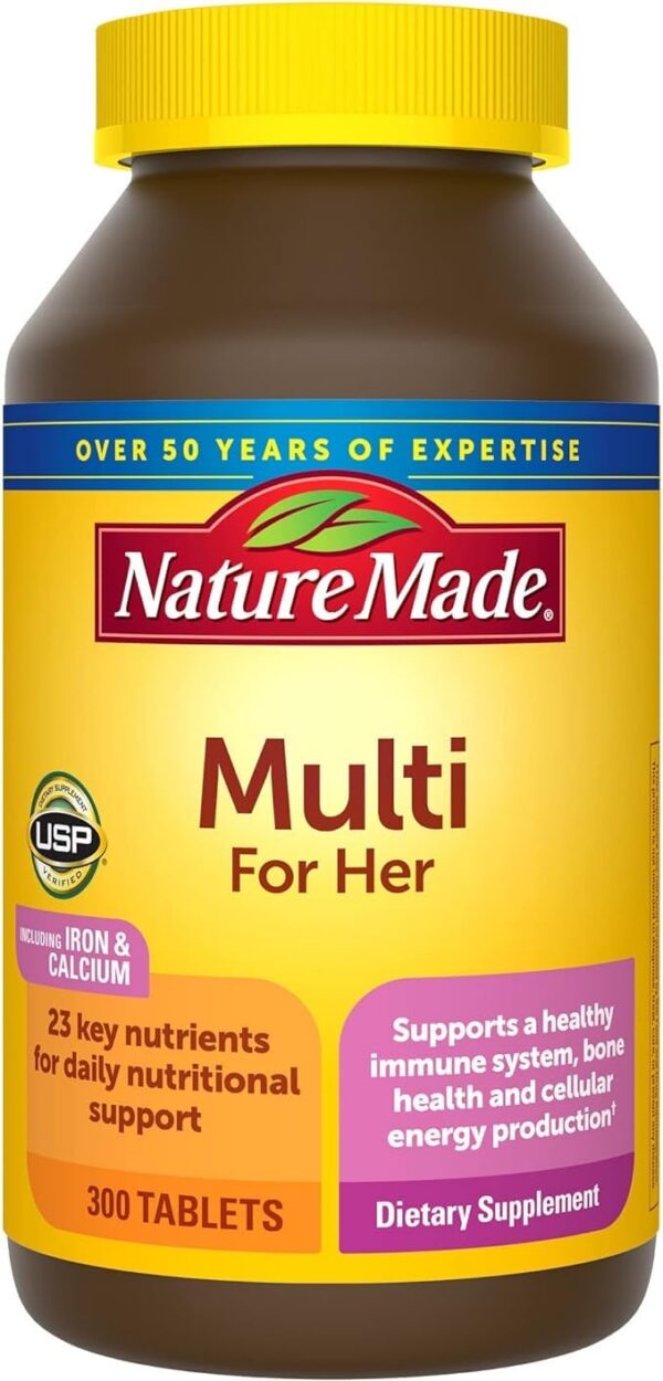 Frasco Nature Made multivitamínico mujeres 300 tabletas