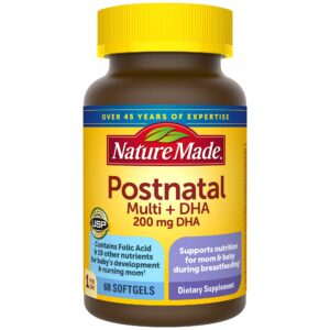 Nature Made Multivitaminico Postnatal DHA 60 softgels botella