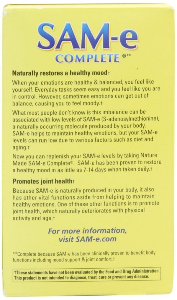 Frasco Nature Made Sam-e Complete 400 mg