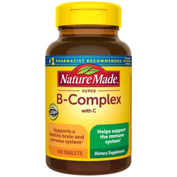 Nature Made Super B Complex vitamina c ácido fólico 140 tabletas