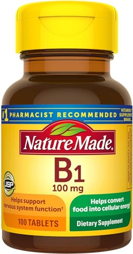 Nature Made Vitamina B1 100 mg tabletas para energía y salud